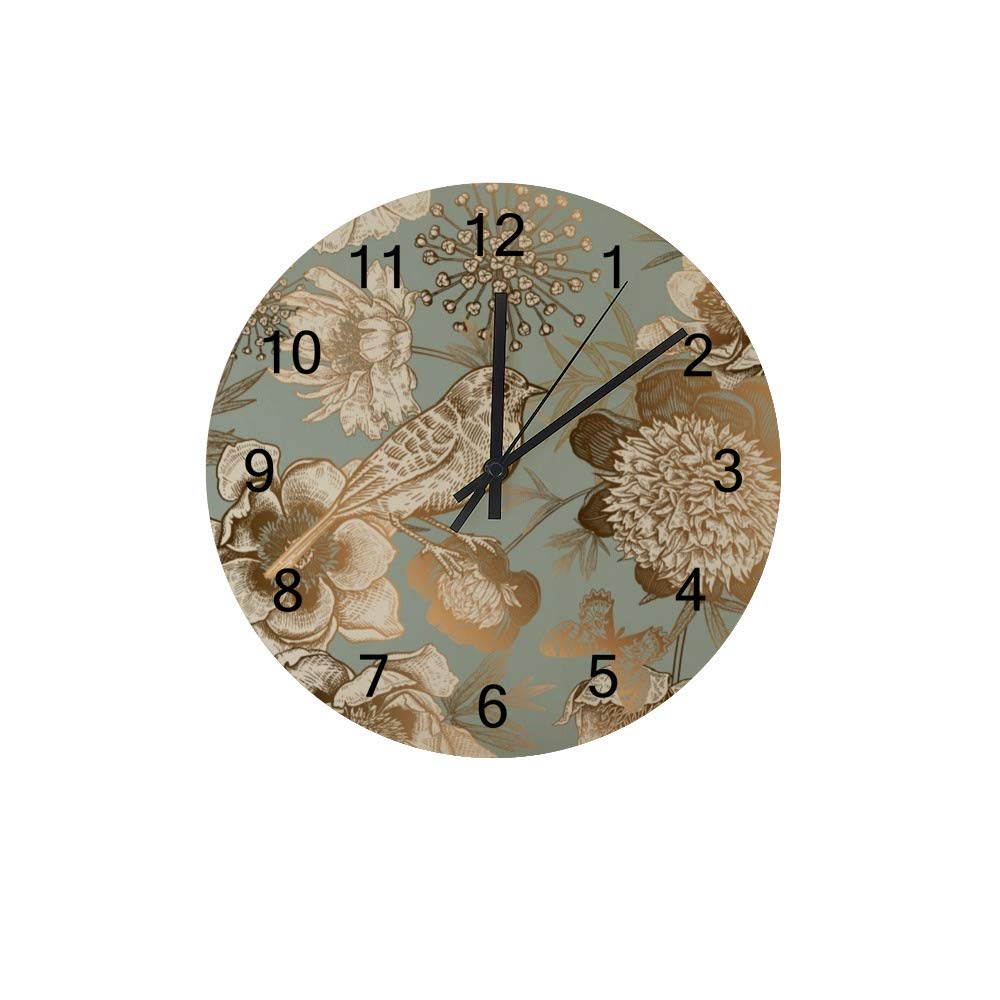 Horloge murale en bois anti tic-tac décoration salon chambre grand cadran