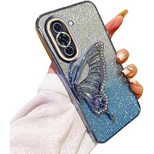 Compatible with Huawei Nova 10, 3D Butterfly Folding Brackets, Trendy Cute Soft Slim Shockproof TPU Protective Girls Women Phone Case for Huawei Nova 10 E