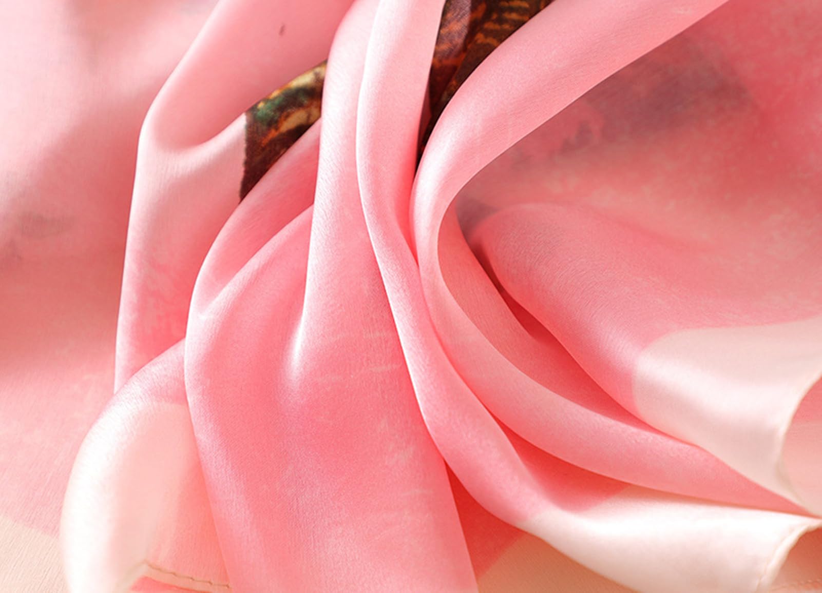 Bufanda Mujer Turbante De Seda Floral De Albaricoque Elegante Bufanda De Chal De Seda De Pintura Al Óleo para Mujeres - Envolturas De Hijab De La Cabeza Femme De Moda