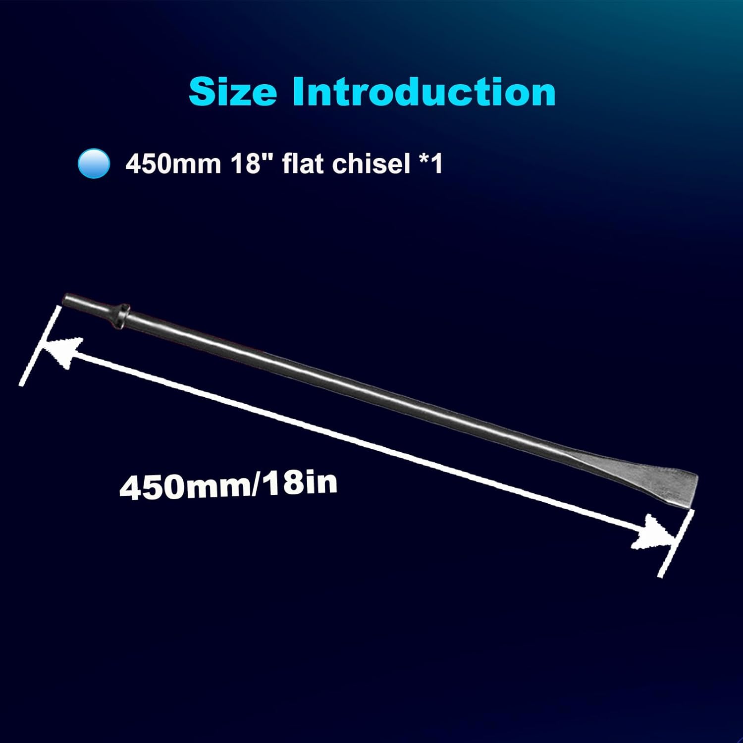 Scraper 3/4" Width 18" Long Flat Chisels Air Pneumatic Hammer Chisel for Concrete and Tile, Bundle with 6 PCS Air Spring Retainer Pneumatic Chisel Spring Retainer Air Hammer Retaining Springs