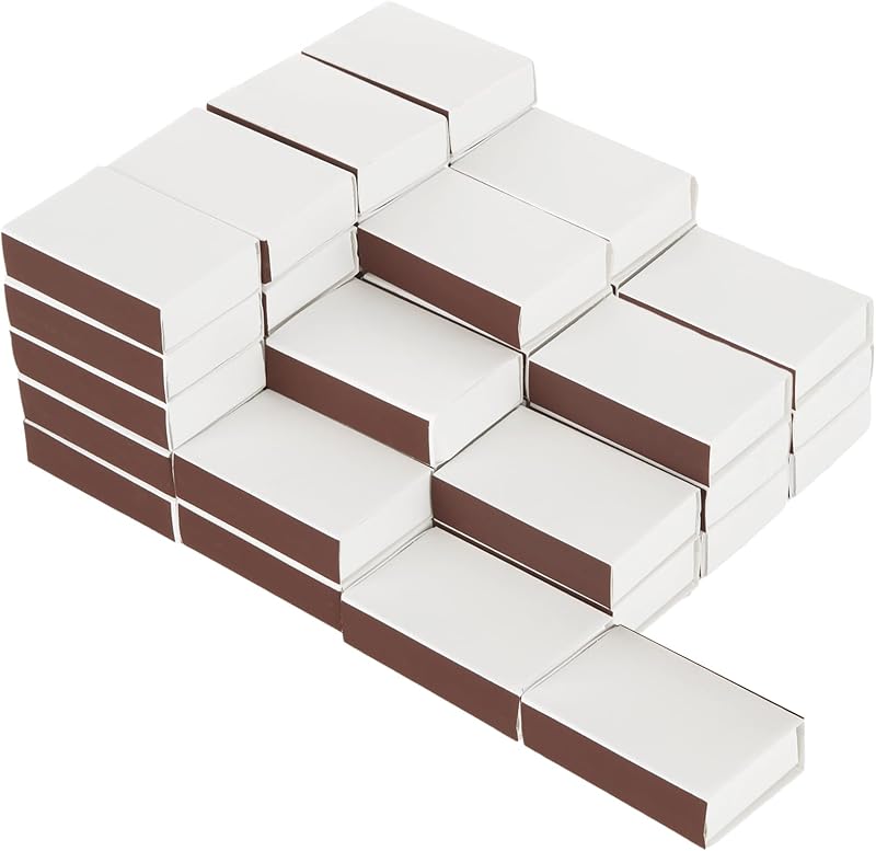 100 Pcs Blank Matchboxes 2.24 x 1.42 x 0.59 Inch White Small DIY Match Boxes Bulk Matches Storage Containers for Guests Bridal Baby Shower Graduation(No Matches Included)