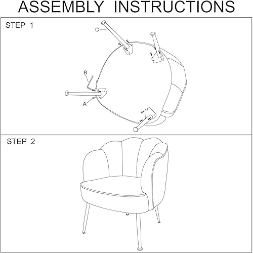 Miniatura 4 de Setawix Silla de terciopelo para sala de estar, sillón moderno para dormitorio con patas de metal dorado, silla tapizada de tela de felpa, sillas de