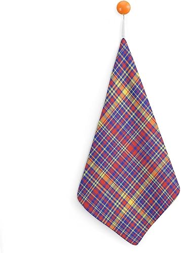 Decorative Hand Towels for Bathroom - Retro Purple Red Plaid Print Soft Absorbent Small Bath Hand Towels for Kitchen, Farmhouse, Spa, Hotel, Guest