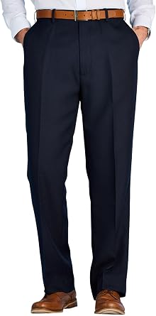 Chums Men's Classic Fit Expandable Waist Formal Smart Flat-Front Trousers