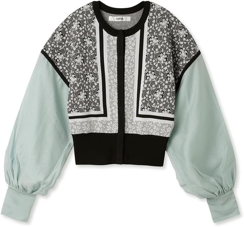 Amazon | [ファーファー] フラワージャガードシアーカーディガン