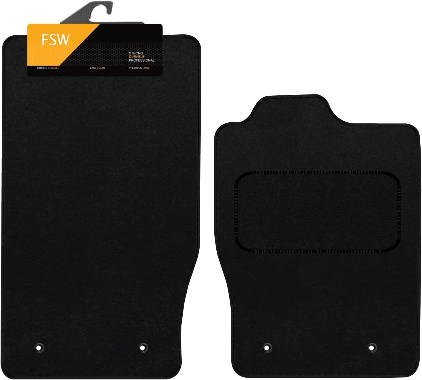 FSW - Tailored Mats - Fits JAGUAR Xk (X150) 2006-2014 2 piece set - Black Carpet - Anti Slip Mat - Non Slip Car Floor Mat, Fitted With Clips & Granulated Backing - 2 Pc Floor Mat Only