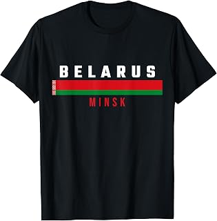 Belarusian Flag with text BELARUS- MINSK in capital letters T-Shirt
