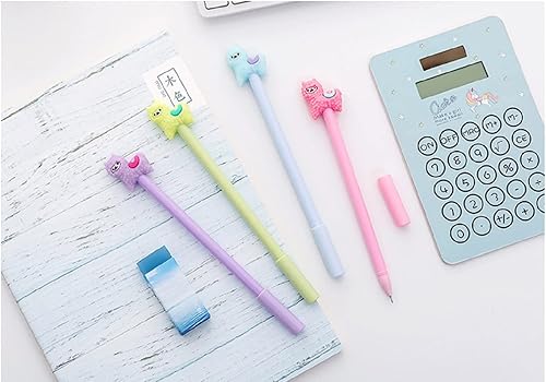Miniatura 4 de Bolígrafo de gel de llama de alpaca de animales de dibujos animados, bolígrafos neutros, bonitos bolígrafos coloridos para la escuela, oficina,