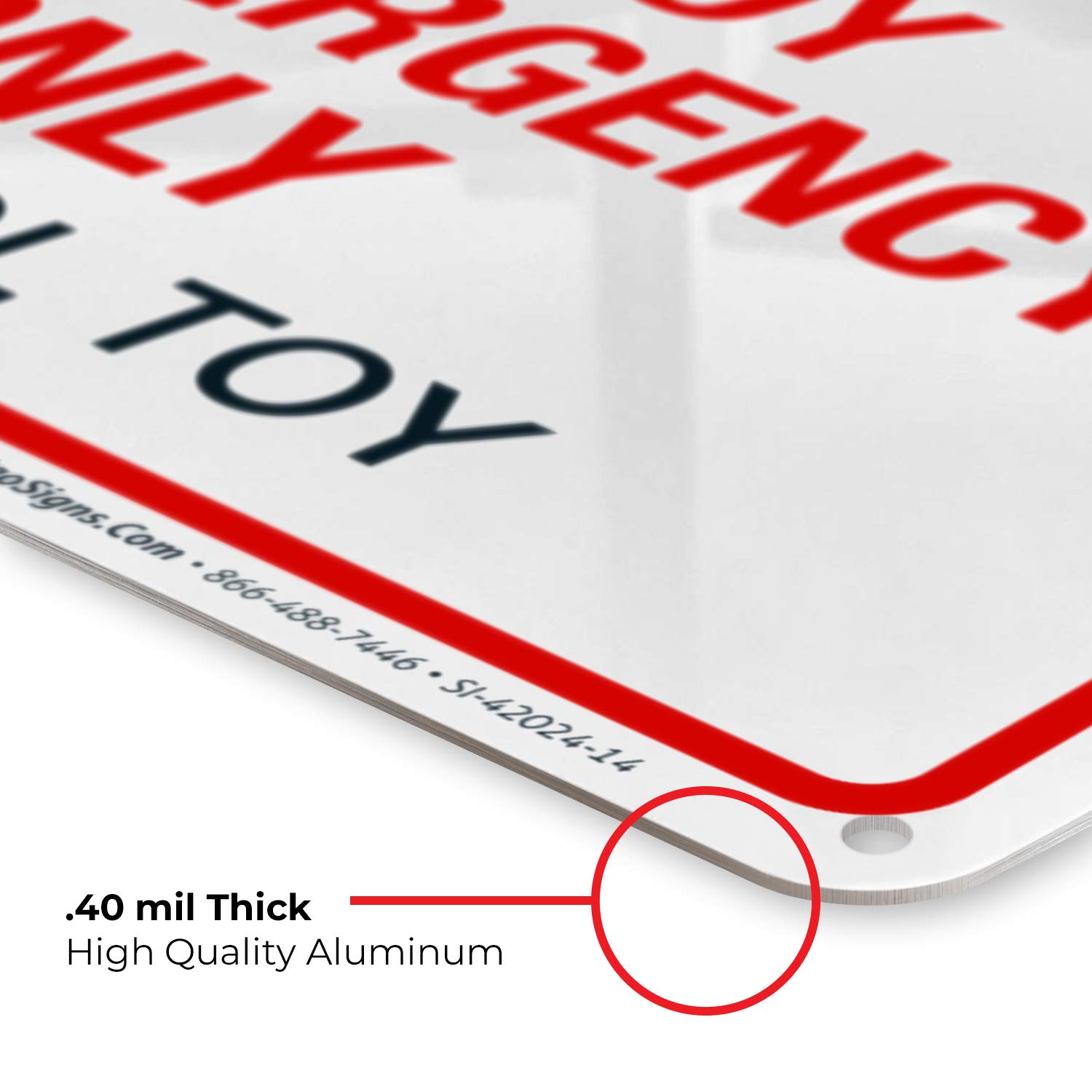 Hinweisschild 'Ringboje Nur Für Notfälle' – Aus Aluminium, Wetterfest & Vorgebohrt, Made In USA