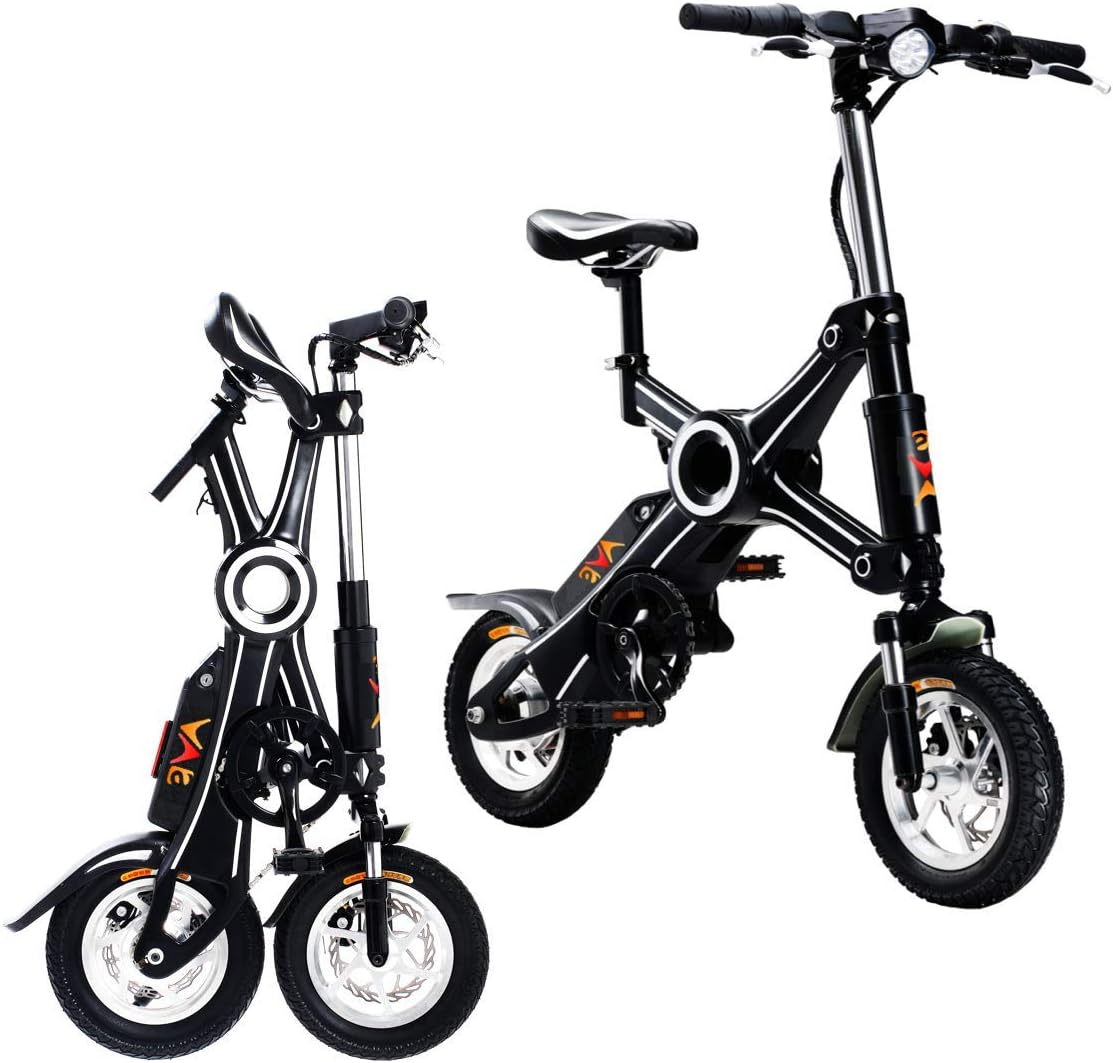 eVA X3 Scissor Folding Adult Electric Bike | 12” Wheels | 30KM/hr | Removable Japanese 36V LI-ION Battery Pack | Pedal-Assisted System (PAS) | Remote Control | Exceptional Pick-up & Performance