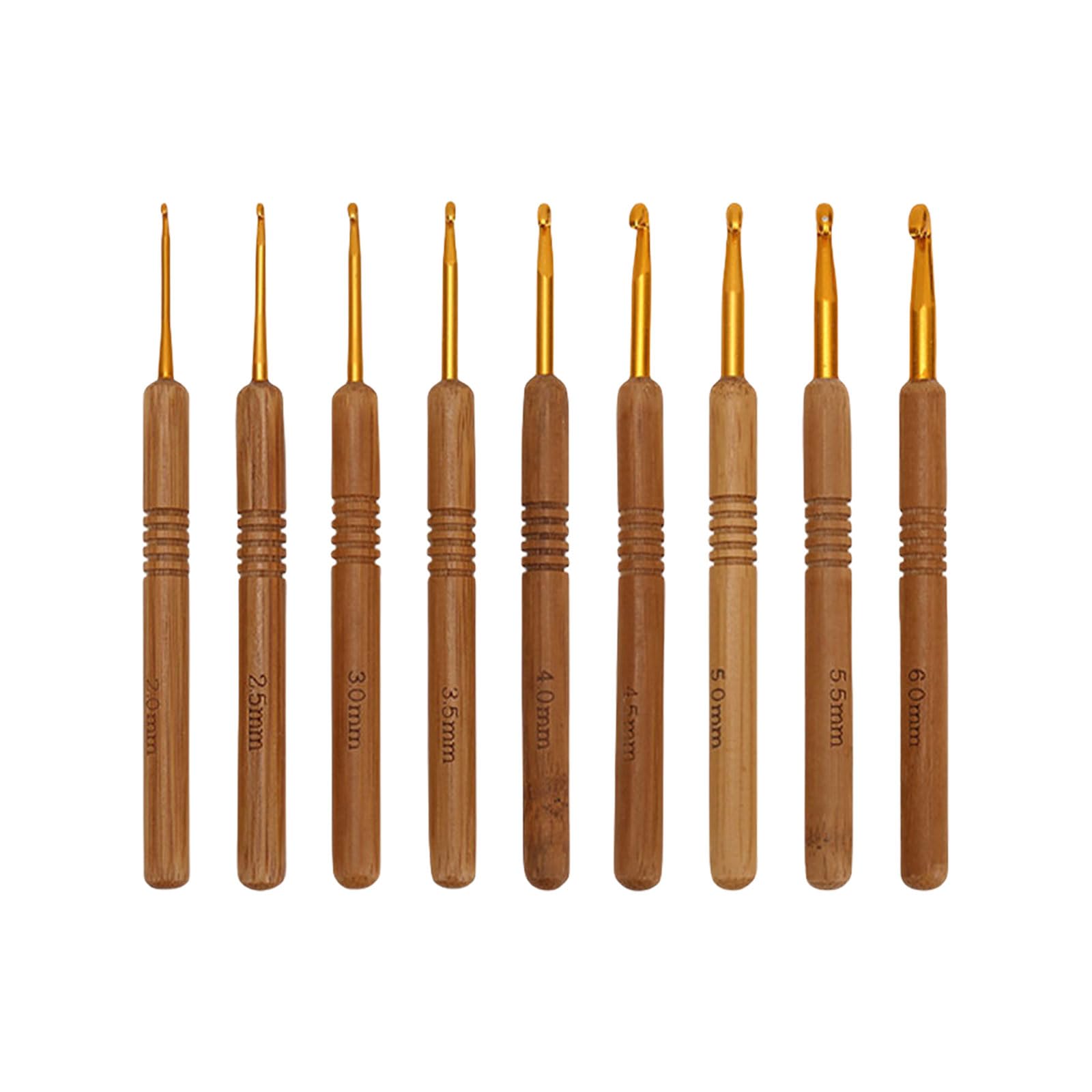 9Pcs Crochet Hook, Metal Crochet Needle for Crocheting Yarns, Ergonomic Handle Hook Set, Needle Set Knitting Yarn