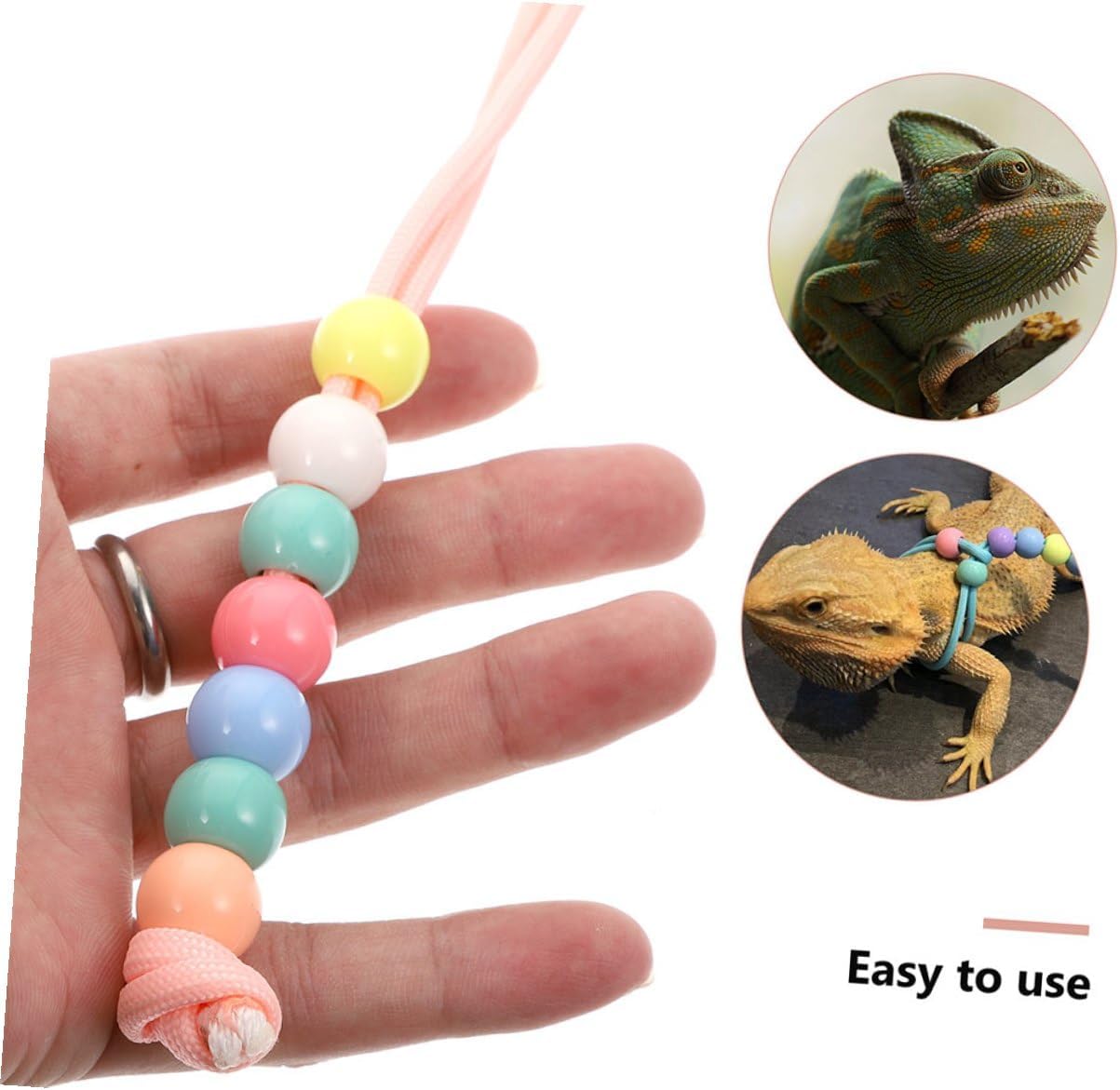 Abaodam 3pcs Adjustable Luminous Reptile Harness Set with Leash for Outdoor Walking and Travel, Portable Lizard Walking Leash for Bearded Dragon and Small Pets