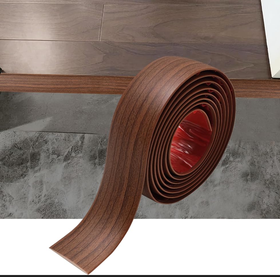 1.2M PVC Floor Transition Strip Laminate Floor Cover Strips Self Adhesive PVC Floor Door Divider Strip Flat Laminate Profile Flooring Edge Trim Joining Strip Door Bar(4cm,Cherry)