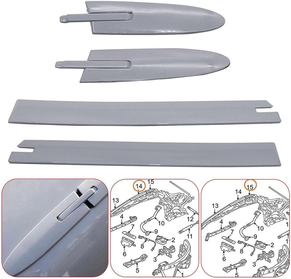 Convertible Roof Top Hinge Cover Clips Compatible with BMW E93 335i M3 M4 F83 F33 Replaces OE# 54377184037 (Long Left)