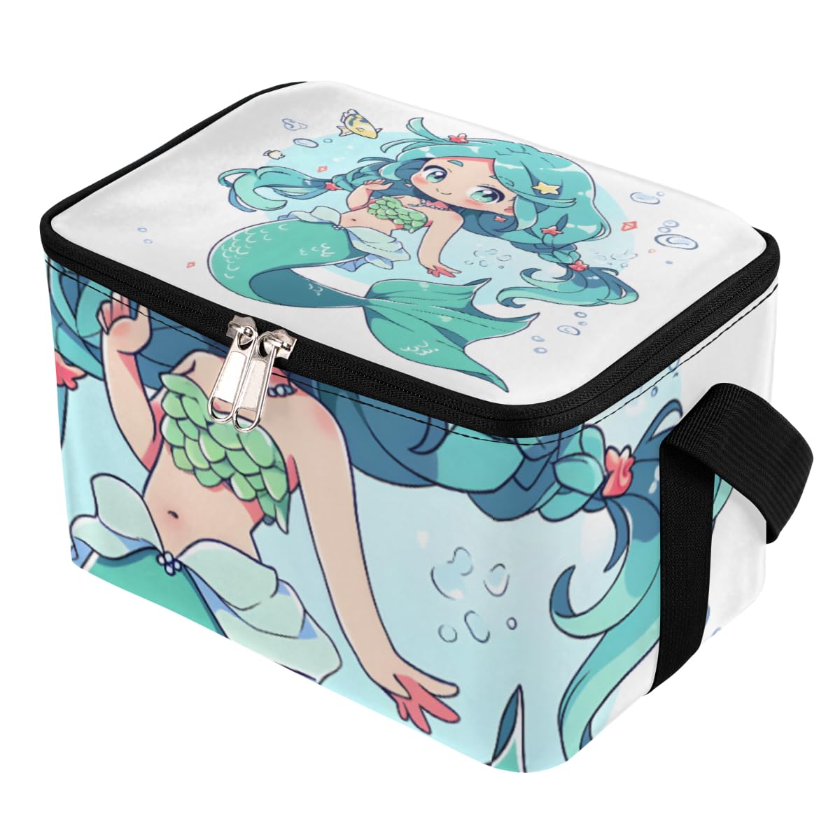Lunch Bags for Women Men 9 Cans,Beach Pretty Mermaid Hot & Cold Food Delivery Bag Insulated Grocery Bag Insulated Lunch Box Mermaid Cooler Bag for Office Work Picnic Beach