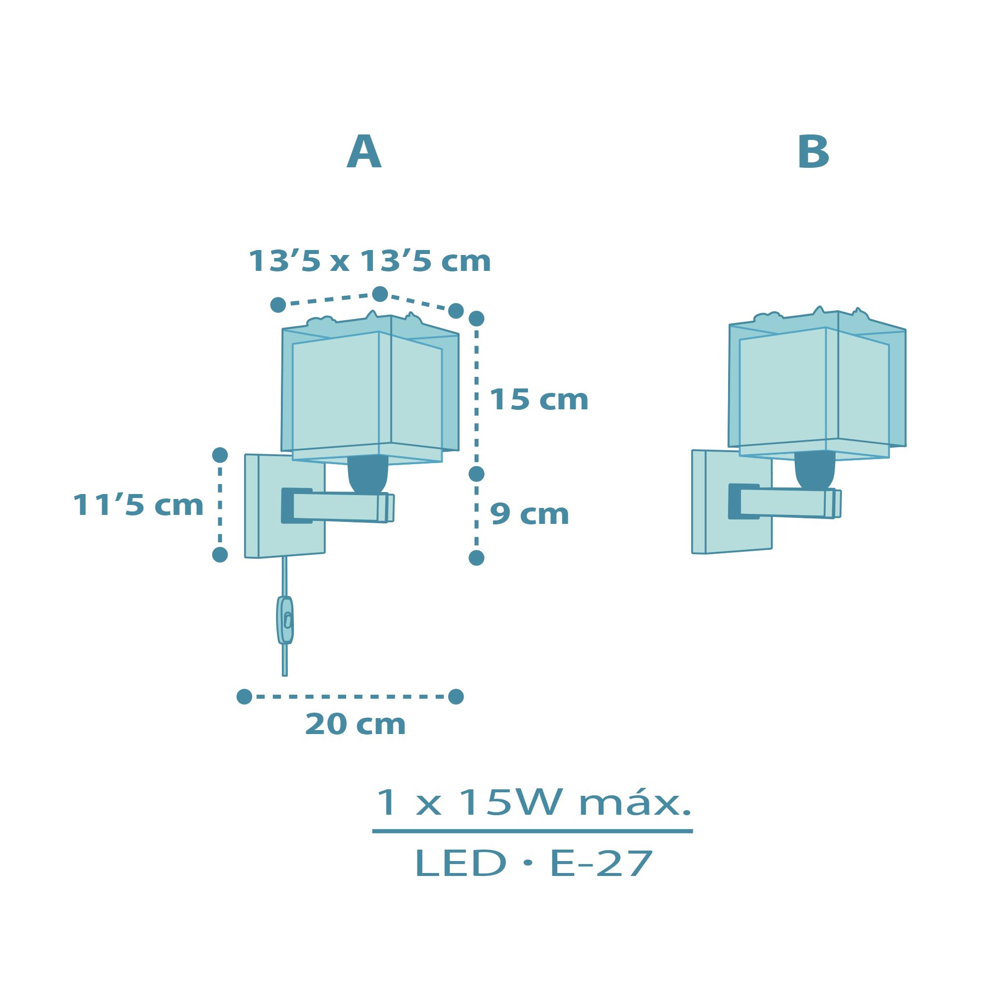 Dalber Lámpara Aplique Pared Infantil Baby Dinos 63459 | Lámpara aplique de pared con instalación directa a la corriente o mediante cable con interruptor incluido.