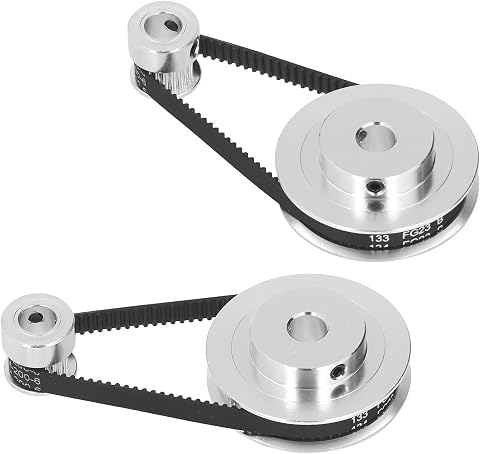 Cuifati Set di Pulegge Dentate in Lega di Alluminio con Elevata Precisione di Trasmissione Durevole per Stampante 3D, Torni CNC, Denti da 20T e 60T per Appassionati di Fai da Te, Ruota Sincrona da 4
