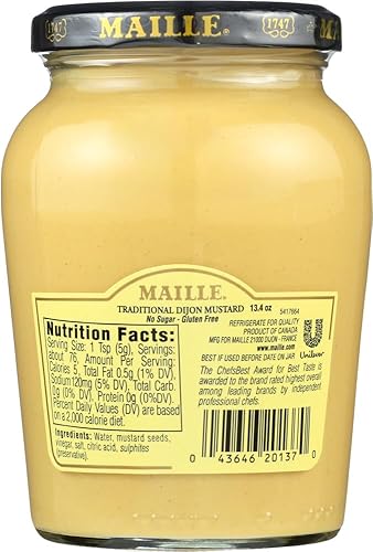 Miniatura 4 de Maille Original Dijon Mustard (Economy Case Pack) tarro de 13.4 onzas (paquete de 12) por Maille