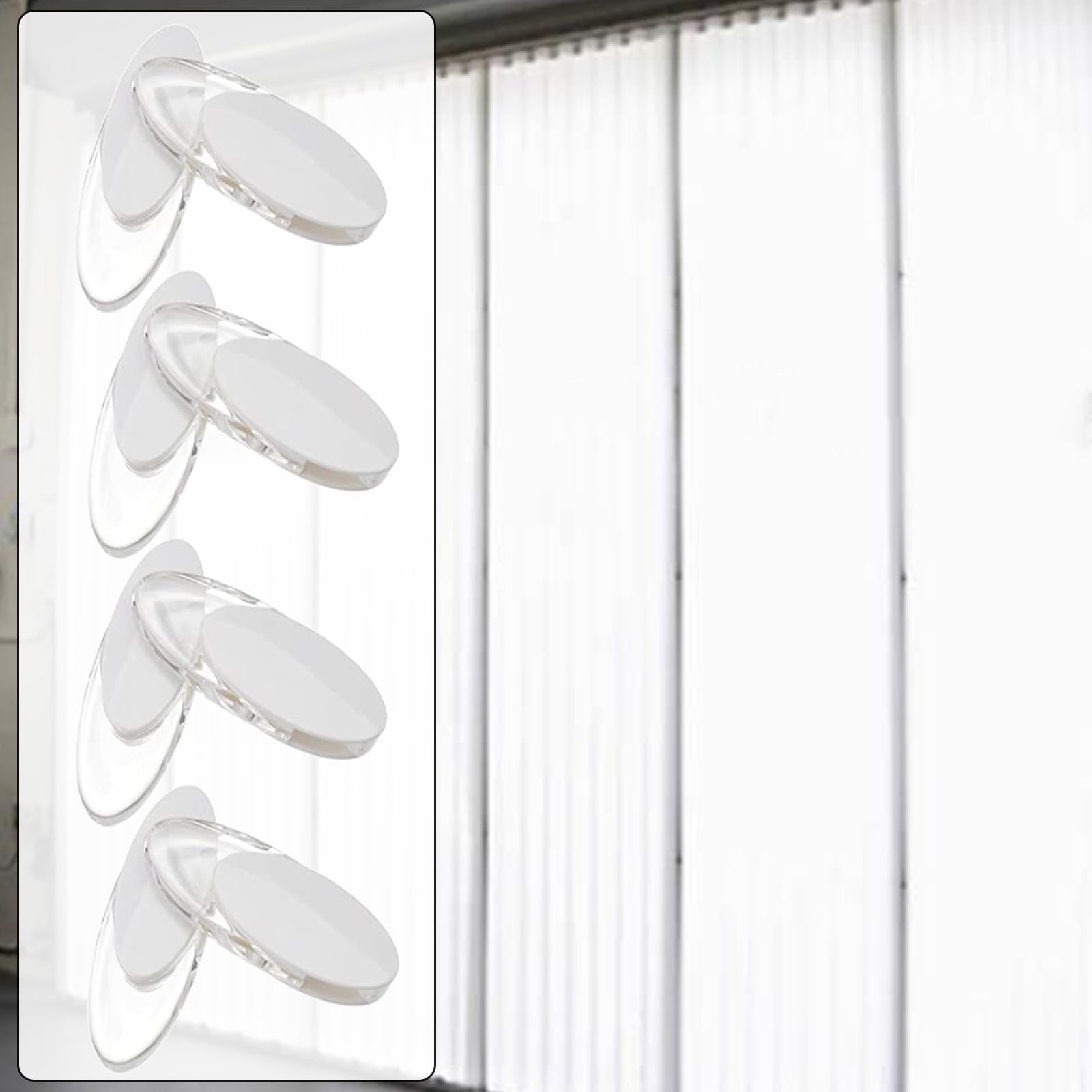 Confezione Da 3 Ciondoli Piombi In Plastica Bianca Per Tende Verticali E A Rullo - Pesi Per Cavi E Corde Di Comando