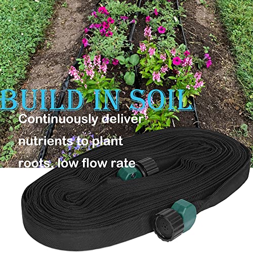 Kaaogity Flat Soaker Hose Drip Irrigation Line Hose For Garden,Linkable Consistent Fabric Garden Hose Save 80% Water, Double Layer Flex Collapsible Hose For Outdoor Vegetable Plant Watering (50Ft) #TOP5