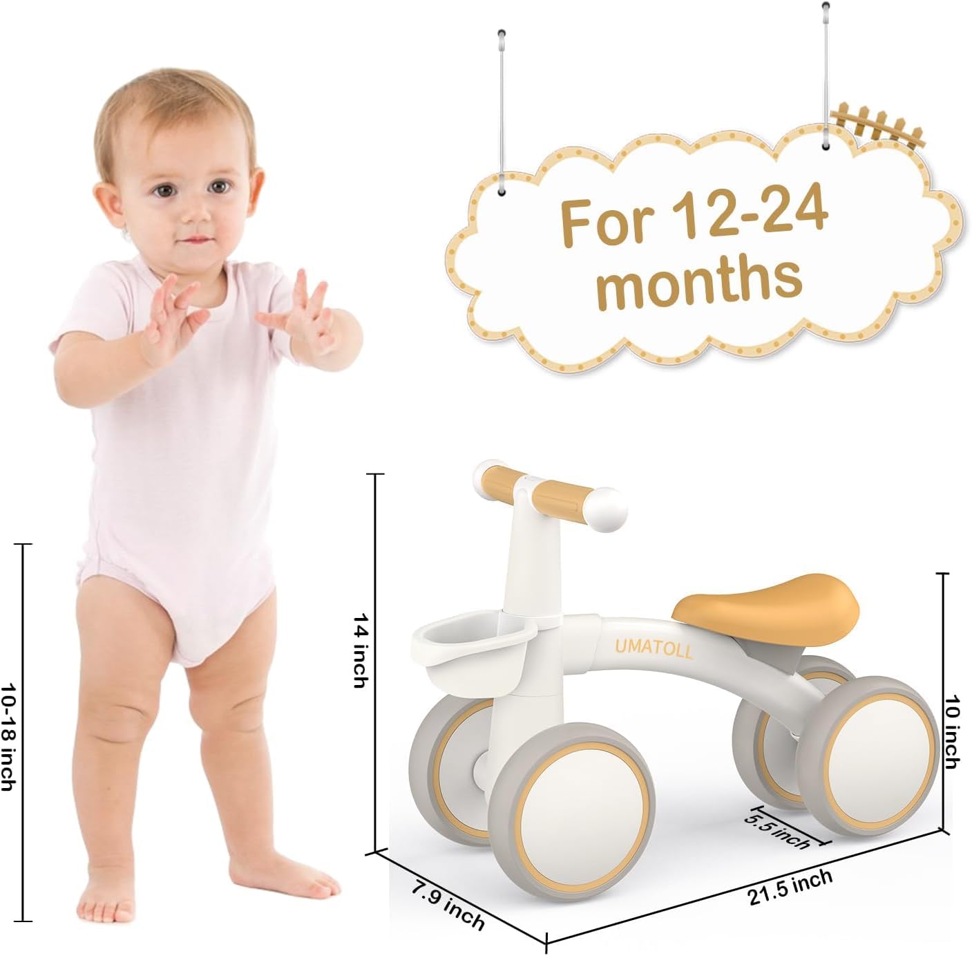 Diagram showing 135 degree steering limit on the balance bike
