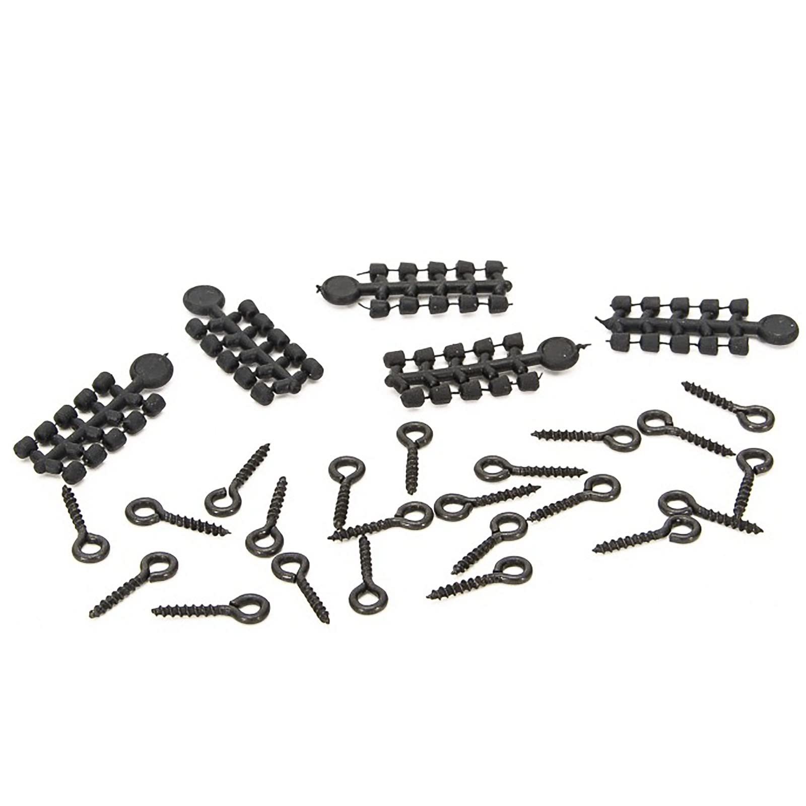 50 Viti Per Esche Da Pesca Alla Carpa Con 20 Perline E Anello Girevole - Accessori Carp Fishing - 4