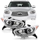ACANII - For [HID/Xenon Model] 2013-2015 Infiniti JX35|QX60 OE Style Projector Headlights Headlamps Assembly Left+Right