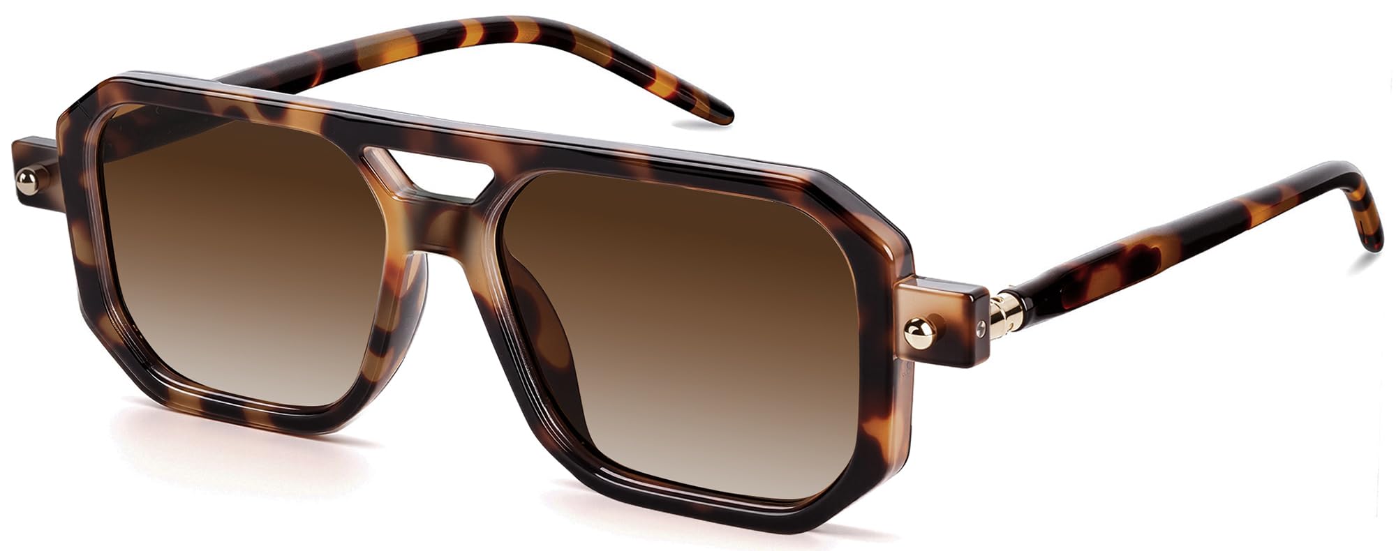 AGGKKY Vintage Square 70s Aviator Sunglasses for Women Men Classic Retro Stylish Frame UV400 Trendy Sunglasses