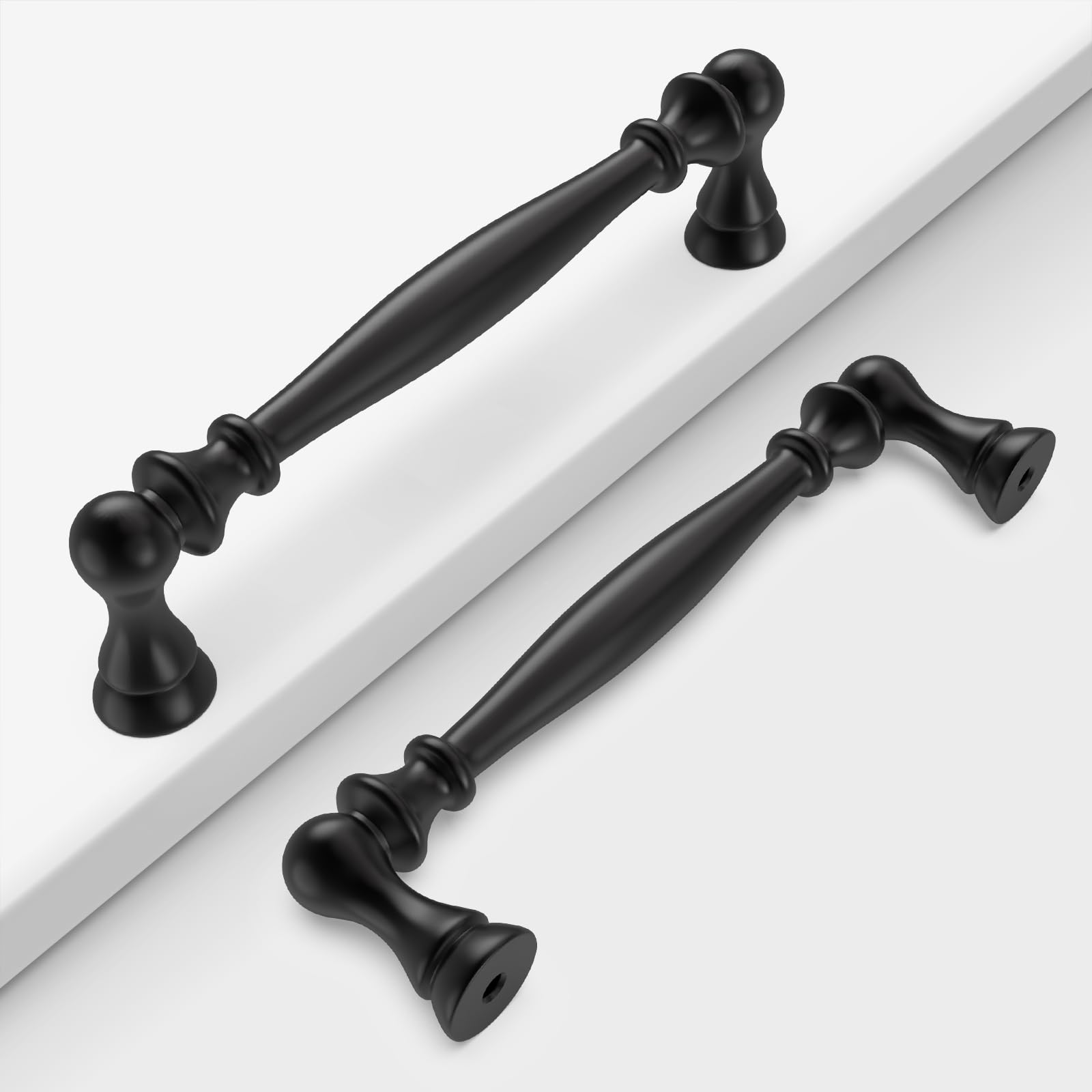 Confezione da 6 maniglie nere da 254 mm, per armadietti da cucina, armadietti, cassetti, credenze, credenze