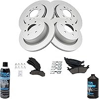 Vista 2 de TRQ Kit de pastillas de freno delanteras y traseras y rotores Kit de productos químicos para frenos Pastillas de freno Rotor de freno Cerámica