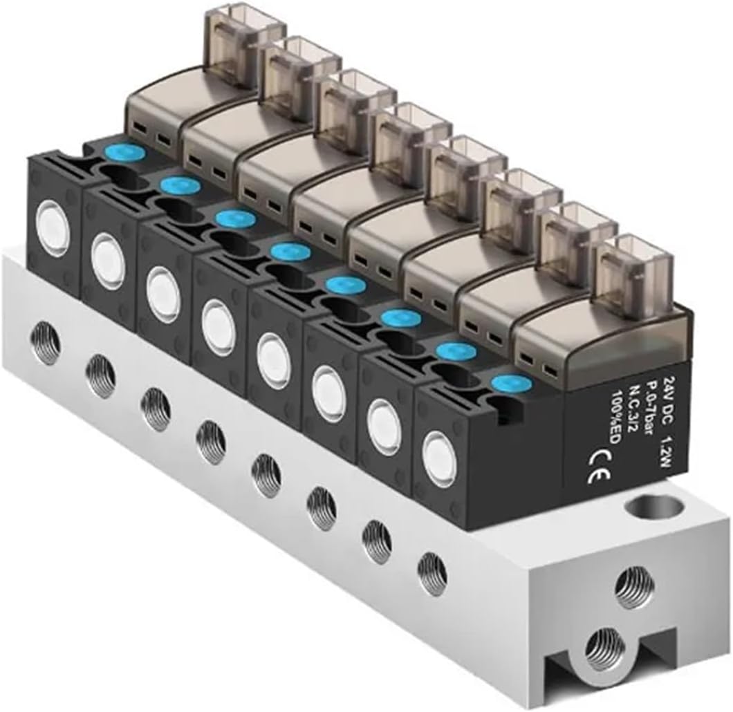 Normally closed miniature solenoid valve 10mm air valve 30Hz two-position three-way 24V12V6V vacuum valve Station(L-1 Station 6mm,DC24V)