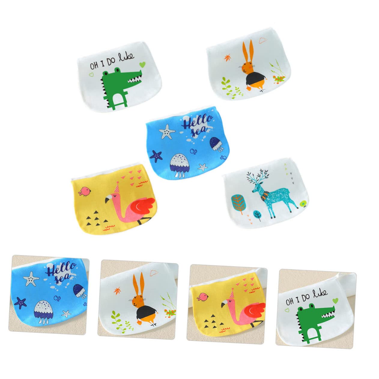 PRETYZOOM 10 Pièces Serviette De Sueur Pour Enfants Bavoirs Pour Bébé Bavoirs Pour Bébé Serviette De Pour Enfants Gants De Toilette Pour te D'Allaitement Impression