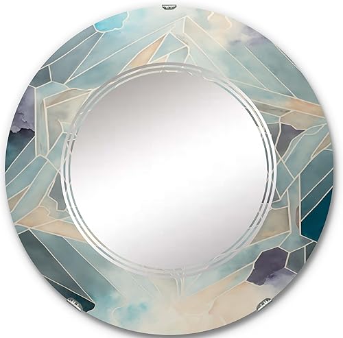 DesignQ Fundamental Patterns Sacred Geometry VII - Espejo de tocador, espejos de baño, espejos de pared para sala de estar, dormitorio, espejo