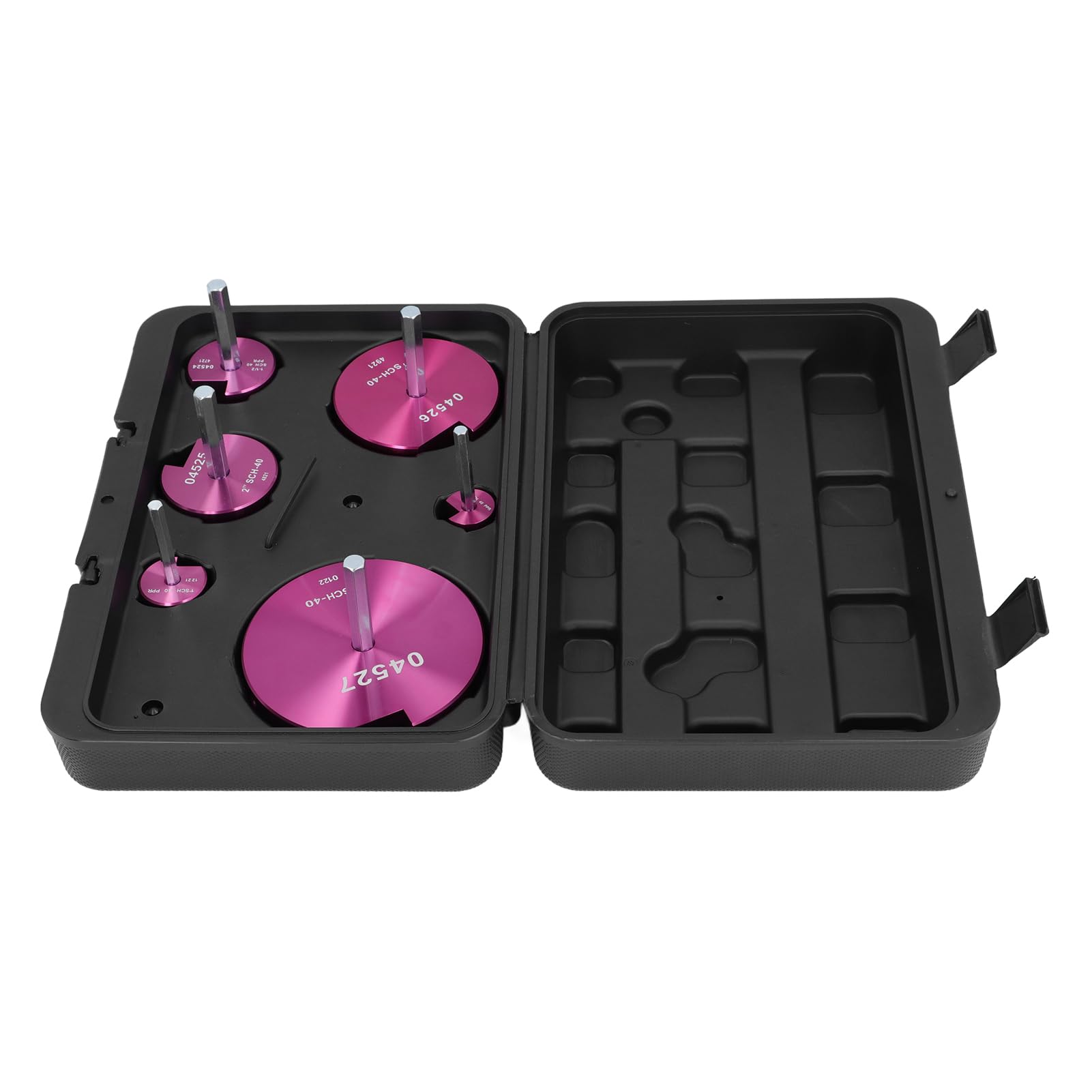 Kit di 6 alesatori per tubi, in plastica, per tubi in PVC, con albero esagonale da 3/8", adatto per trapano standard da 1/2"