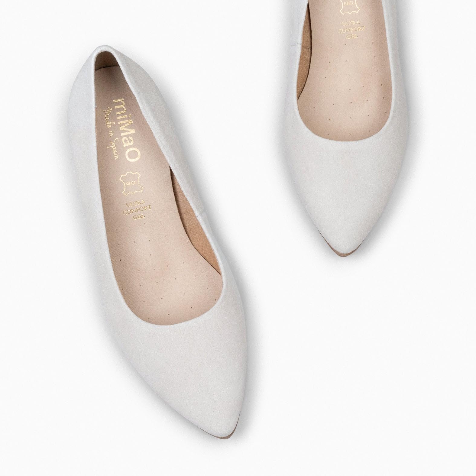 miMaO. Zapatos de Mujer tacón Ancho en Piel de Ante. Plantilla de Gel. Diseñado y Fabricado en España