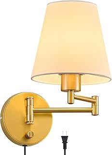 VONLUCE Swing Arm Wall Lamp, Plug in & Hardwired Wall Sconce, Adjustable...