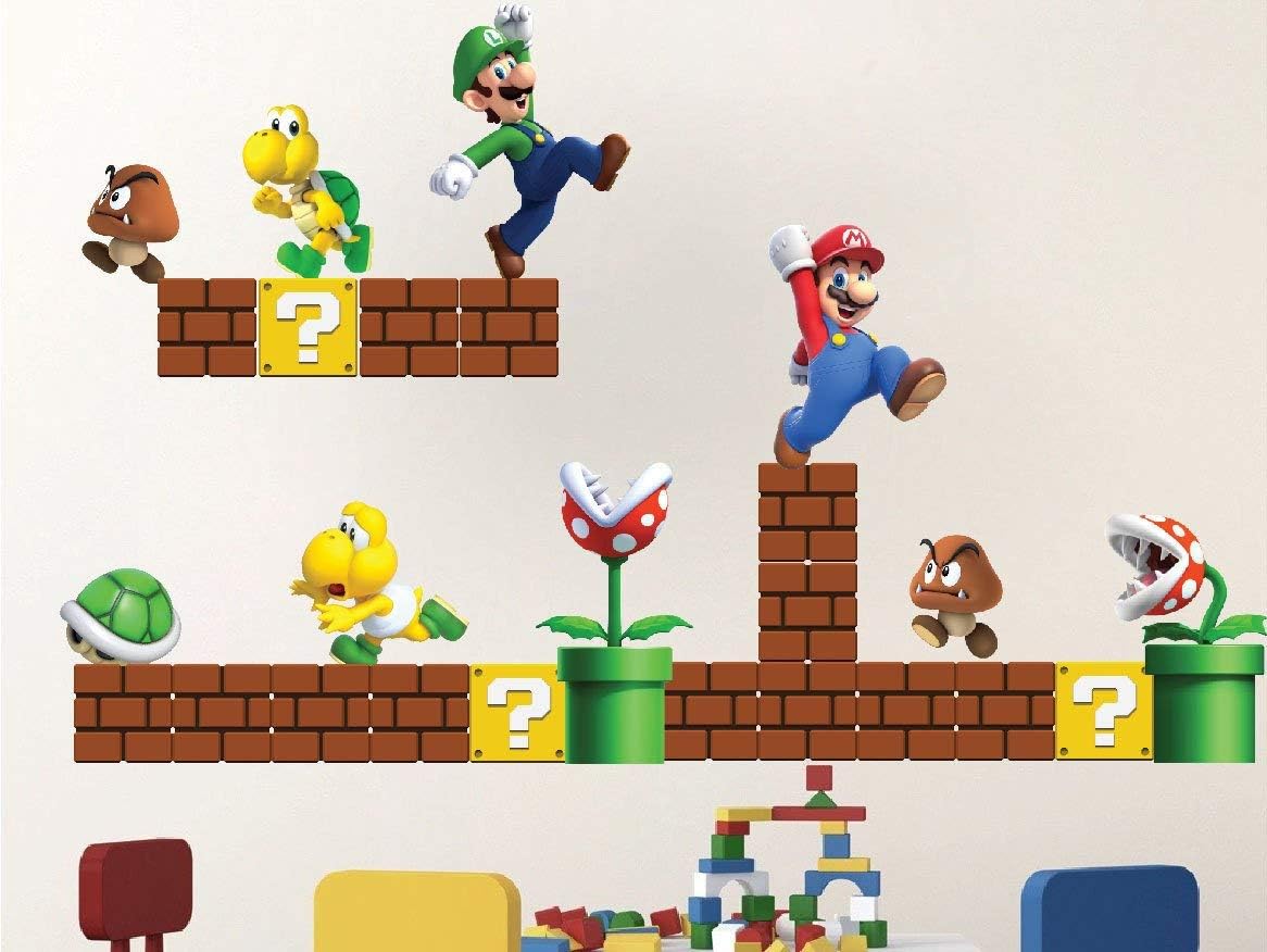 RoomMates RMK2351SCS Nintendo New Super Mario Bros Build a Scene Peel ...