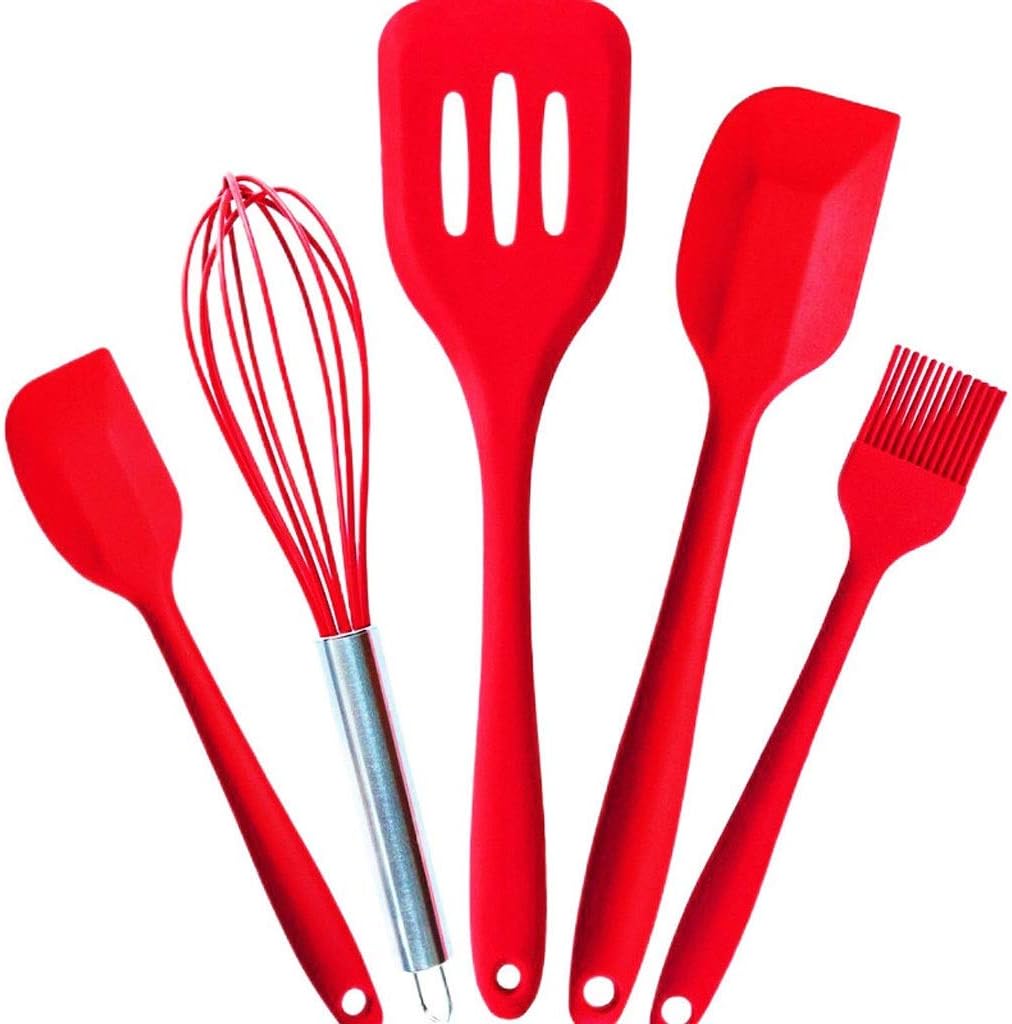 Silicone Kitchenware 5-piece Kitchen Bakery Supplies Set Cream Spatula Oil Brush Whisk Multifunction Accessories