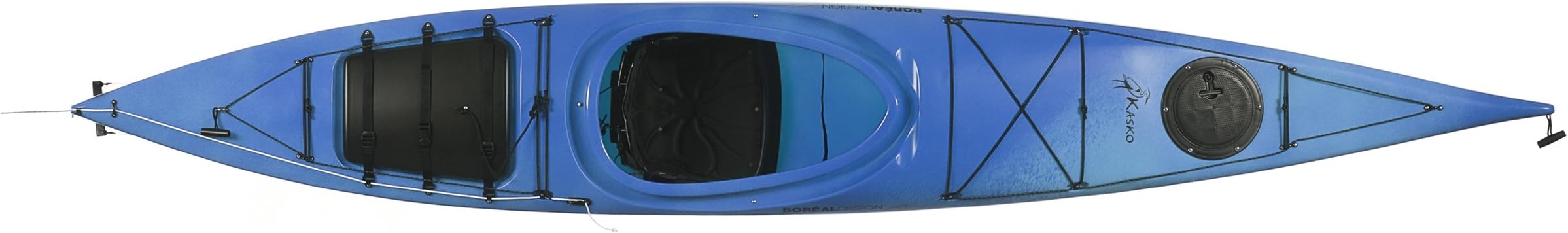 Boreal Design Kasko PE Rudder Touring Kayak, White/Blue
