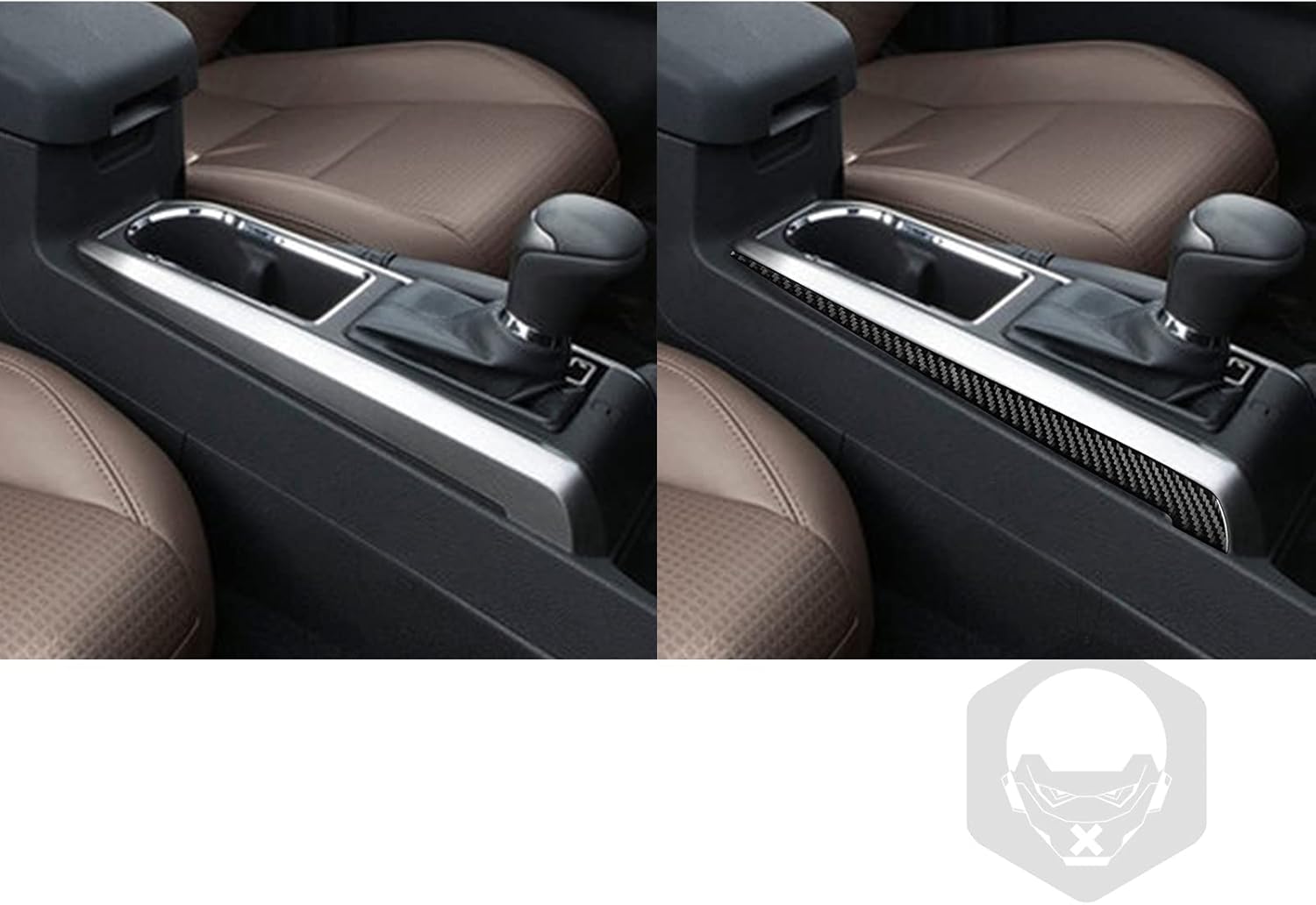 NVCNX Real Carbon Fiber Compatible with Toyota Tacoma 2016-2023 2017 2018 2019 2020 2021 2022 Accessories Car Gear Shift Panel Strip Cover Interior Trim Sticker Decal Black 2PCs