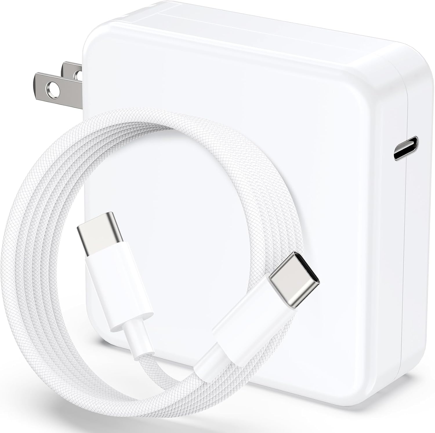 Mac Book Pro Charger - 118W USB C Laptop Charger Power Adapter Fit MacBook Air 13 14 15 16 inch, MacBook Pro, M1 M2 M3 M4, iPad Pro and All Type C Port Devices, 6.6FT USB-C Braided Cable
