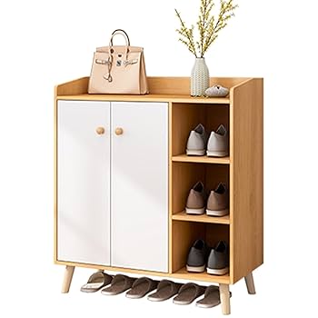 ⭐新品⭐下駄箱 シューズボックス 収納キャビネット 木製 棚 大容量 ホワイト Amazon｜シューズキャビネット木製 下駄箱 靴箱 8段 引き出し