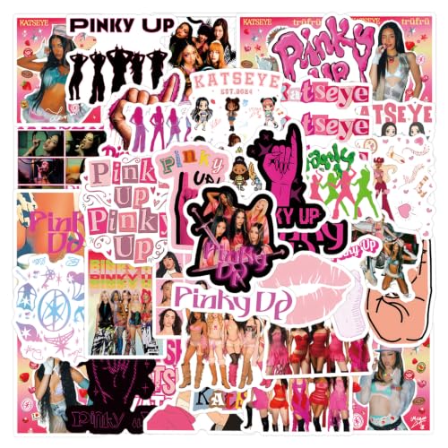 50Pcs Pinky UP Stickers for Water Bottle, Cool Kpop Idol KATSEYE Waterproof Vinyl Stickers for Adult Teen Girl Kids Laptop Skateboard Bike Guitar Laggage Travel Case Helmet Notebook Scrapbook - Image 2
