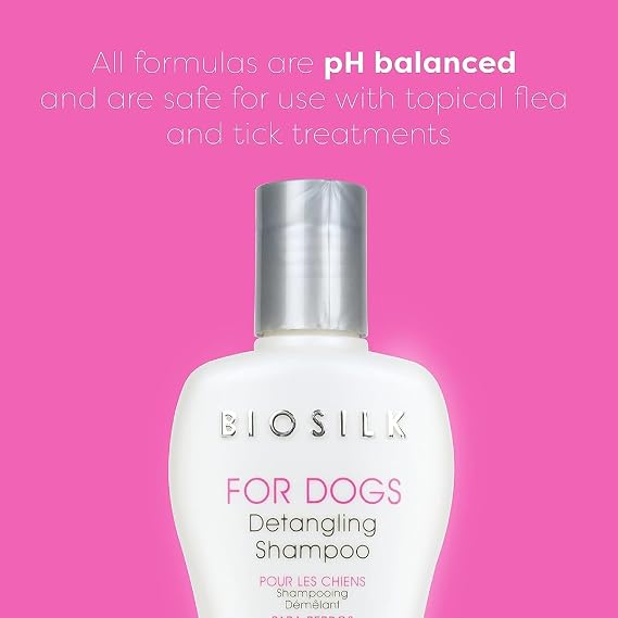 BioSilk for Dogs Silk Therapy Detangling Shampoo, Cleans and Moisturizes, Dematting Shampoo with Silk Proteins and Coconut Oil, No Parabens, pH Balanced, Made in USA, 12 Fl Oz - 2 Pack