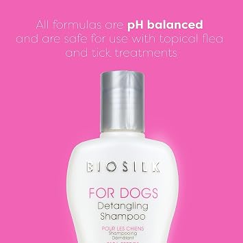 BioSilk for Dogs Silk Therapy Detangling Shampoo, Cleans and Moisturizes, Dematting Shampoo with Silk Proteins and Coconut Oil, No Parabens, pH Balanced, Made in USA, 12 Fl Oz - 2 Pack