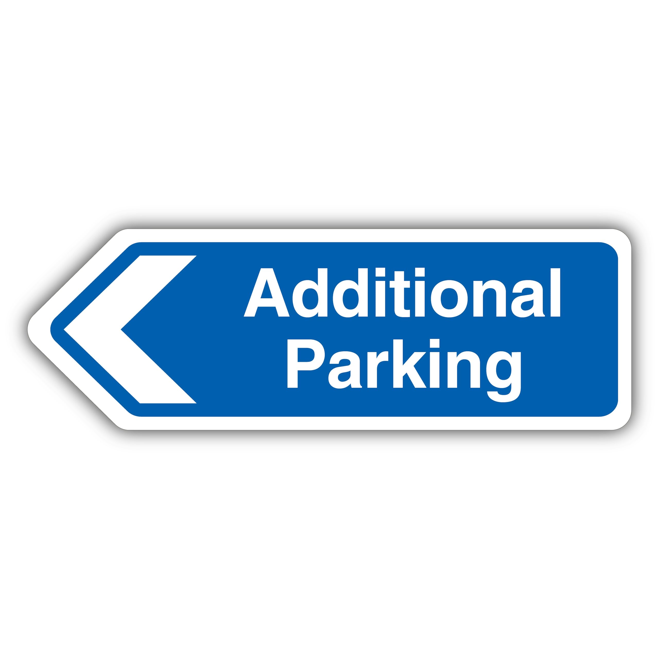 V Safety Additional Parking Arrow Left - Shaped Sign 300 x 100 mm - 1mm Rigid Plastic