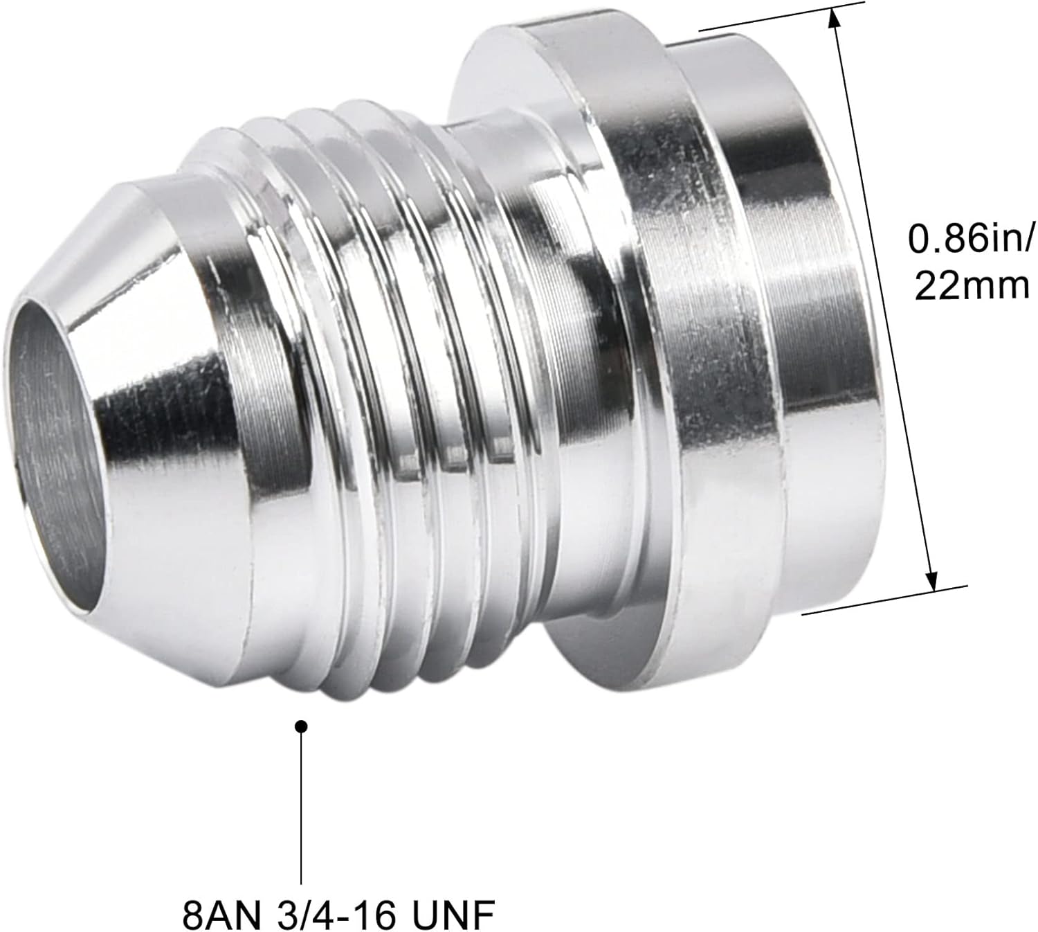 EVIL ENERGY 8AN Male Weld on Bung Aluminum 2PCS Bundle with Adjustable 3AN-16AN Wrench Aluminum Red