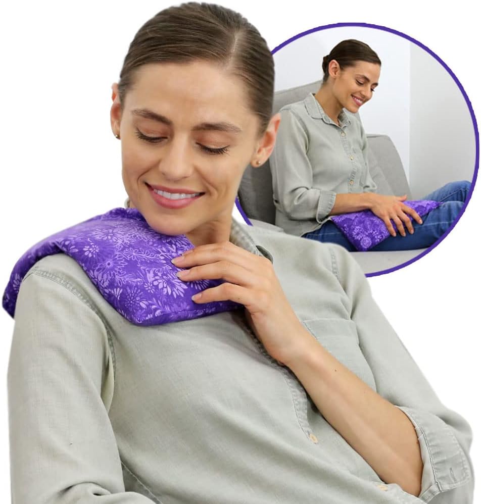 Nature Creation Microwaveable Herbal Heating Pad - Microwave Heating Pad for Neck and Shoulders, Cold & Hot Pack, Heat Pack Warming Pad, Microwavable Heating Pads - Pack of 1 (Purple Flowers)