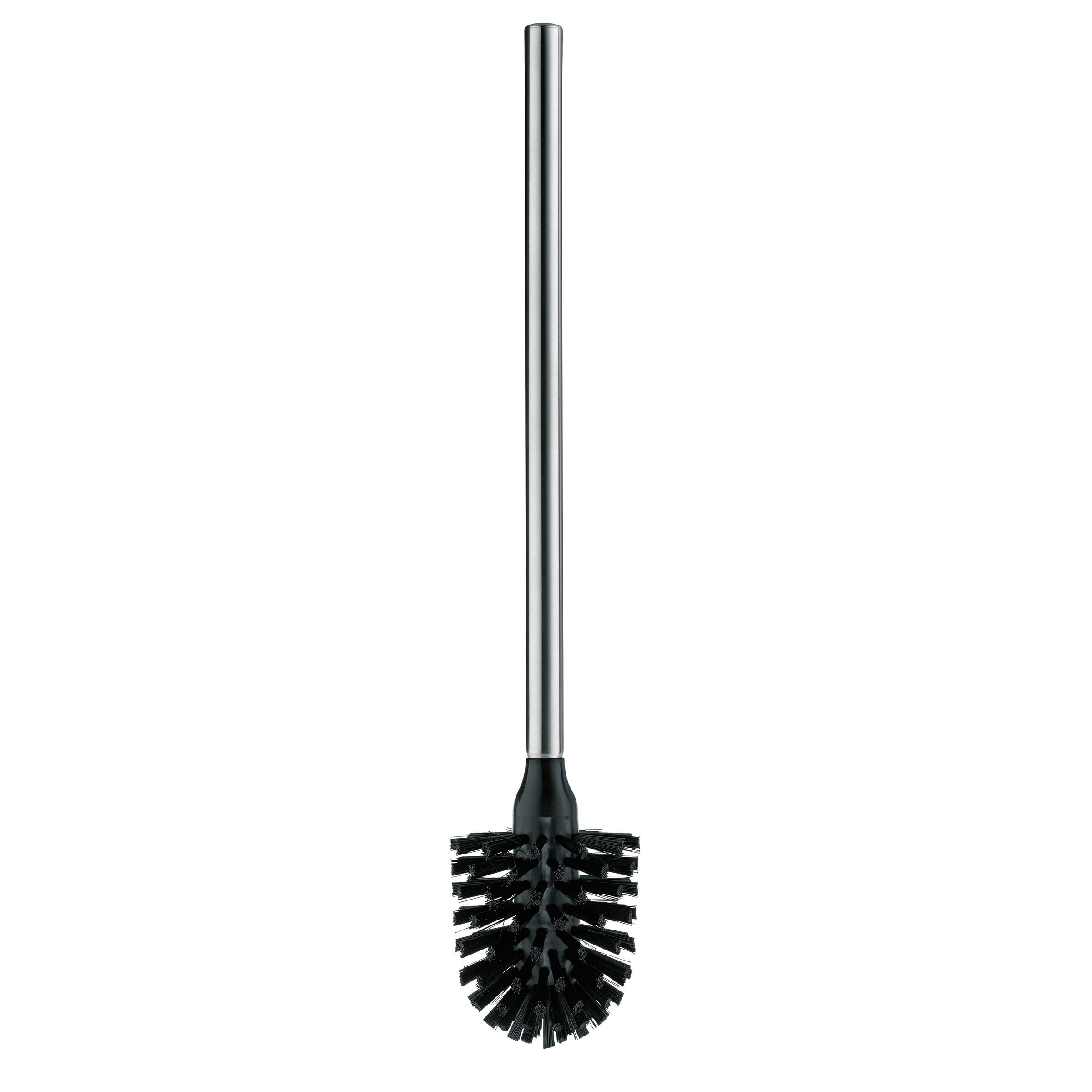 kela Juego de baño con portarrollos y escobillero de 82 cm, escobilla de baño negra con soporte abierto OAK, metal con recubrimiento en polvo mate