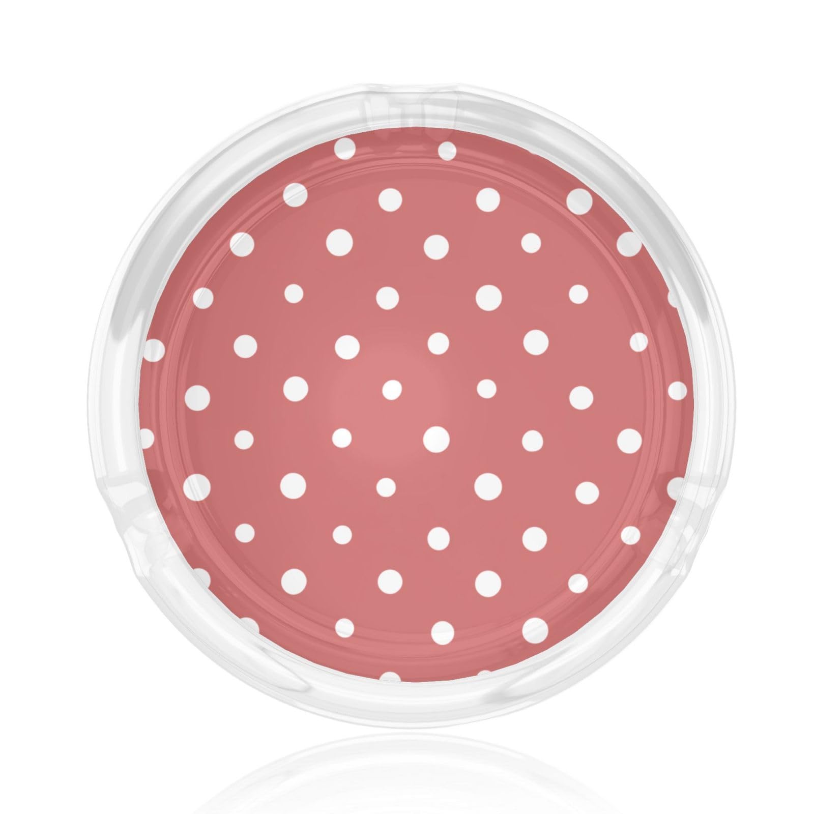 White Polka Dots On Red Glass Ashtray For Cigarettes Ash Trays Case For Home Office Decor